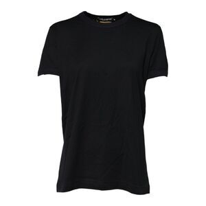 Dolce & Gabbana Black Cotton DG Print Short Sleeve Top Women's T-shirt